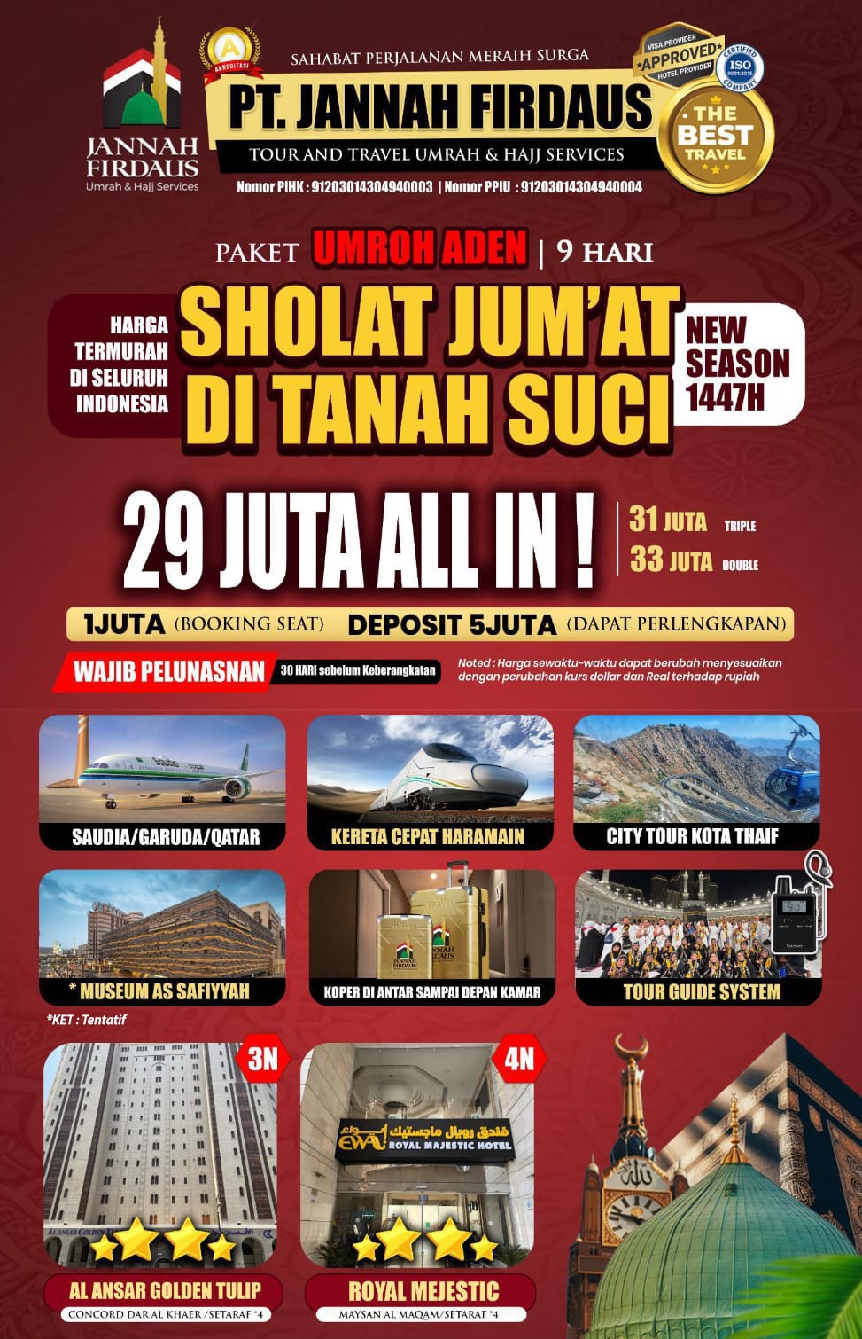 Umroh New Season 9 Hari Paket Aden