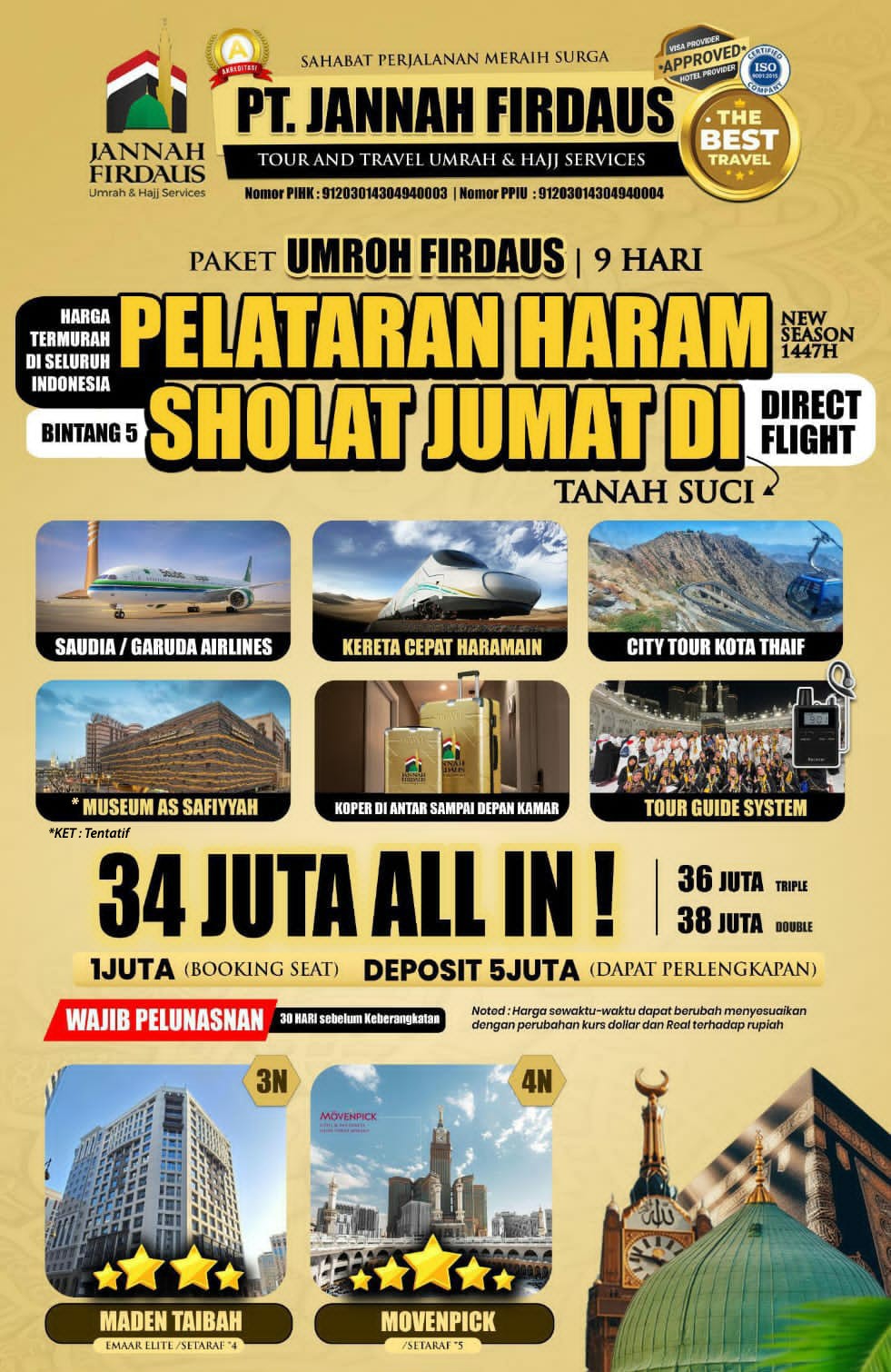 Umroh New Season 9 Hari Paket Firdaus