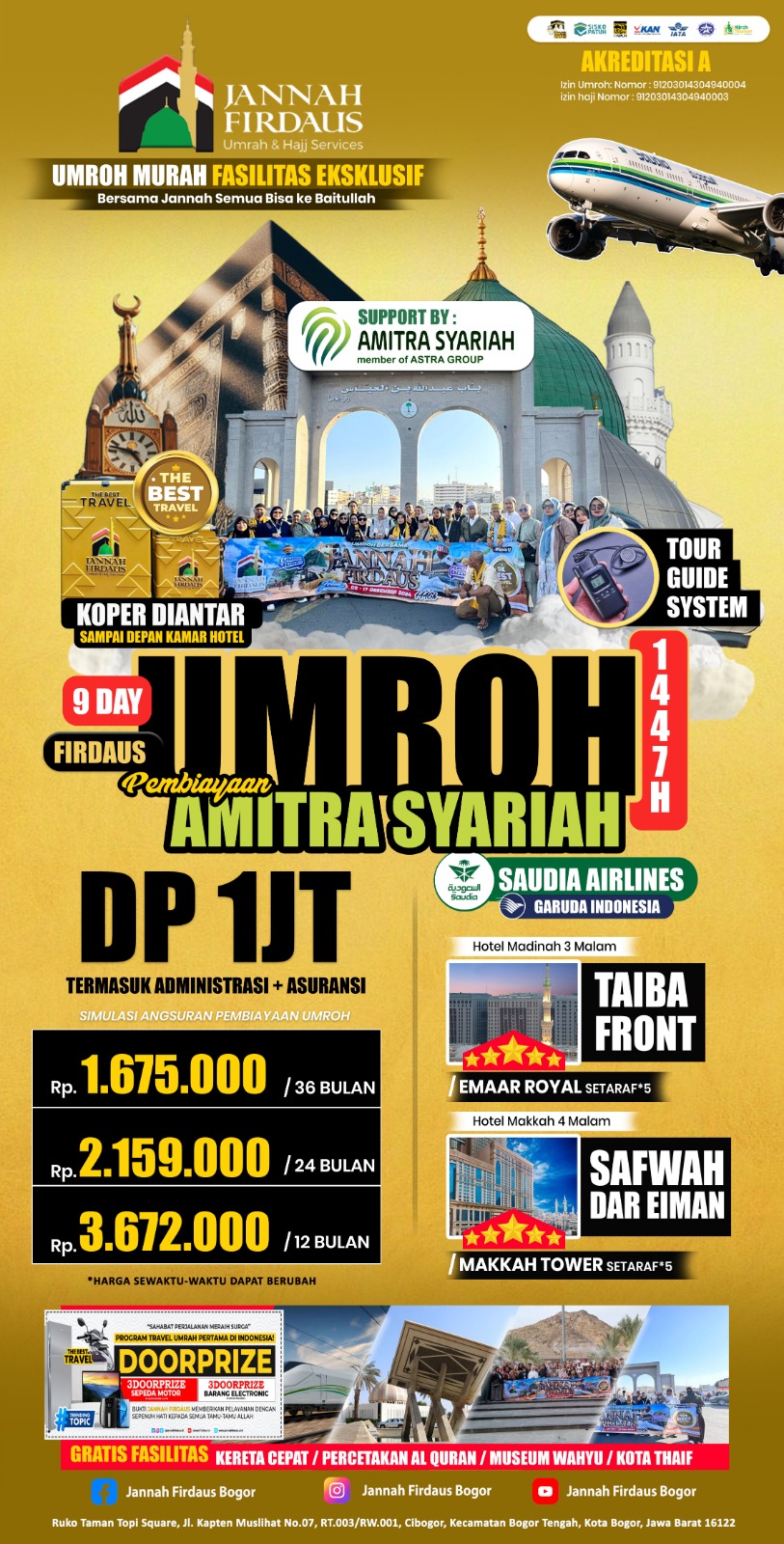 Paket Umroh Firdaus 9 Hari Dana Talangan Amitra